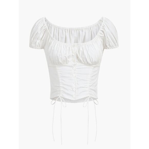 Cowgirl Aesthetics Drawstring Corset  Crop Top | Size Small | Commense - Picture 3 of 3